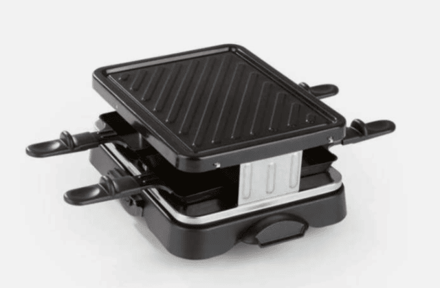 Cuisine Edition Raclette Grill 500W – Für 4 Personen Schwarz – A-Ware