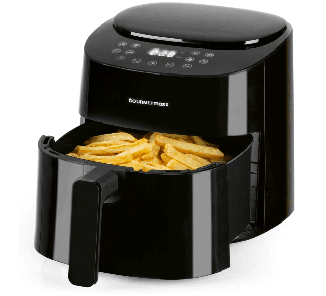 GOURMETmaxx Heißluft-Fritteuse Digital 4,5L – 1.400W – Schwarz mit Farbdisplay – A-Ware