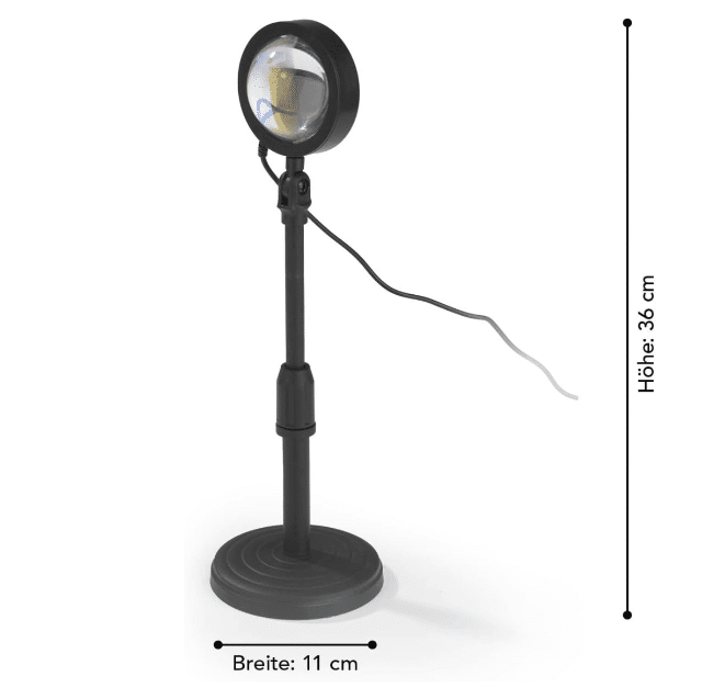 MAXXMEE LED-Sunset-Lampe 5V Schwarz – A-Ware