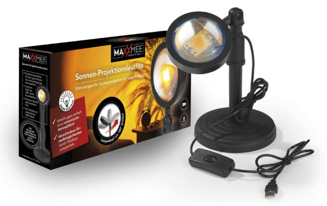 MAXXMEE LED-Sunset-Lampe 5V Schwarz – A-Ware
