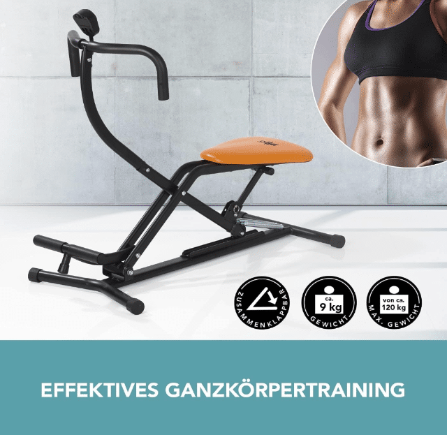 MAXXMEE Trainingsgerät Crunch & Glide Schwarz/Orange – A-Ware