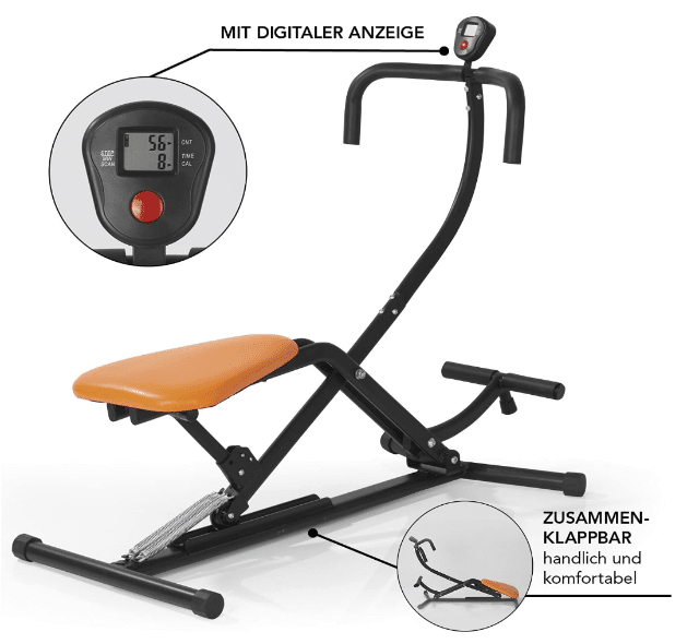 MAXXMEE Trainingsgerät Crunch & Glide Schwarz/Orange – A-Ware