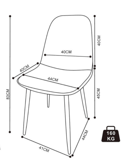 Esszimmerstuhl „Filo“ – 1er Set – Modernes Design – A-Ware