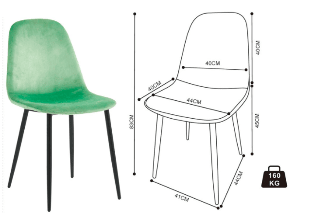 Esszimmerstuhl „Filo“ – 1er Set – Modernes Design – A-Ware