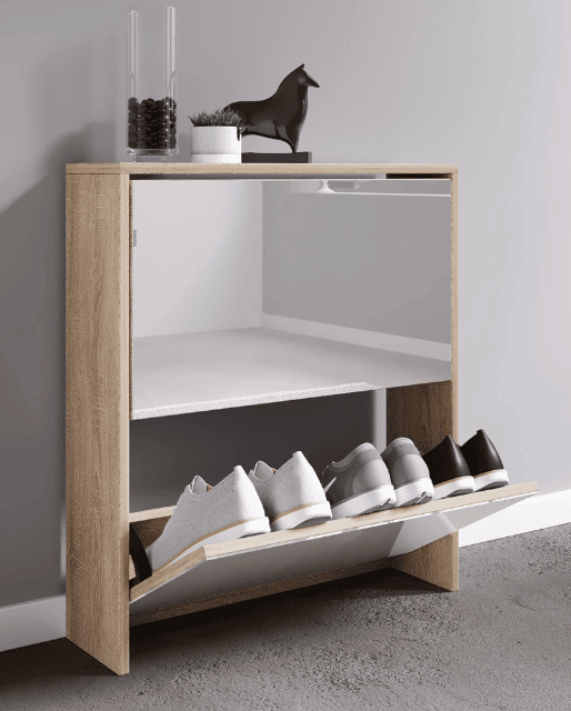Schuhschrank „Stido L“ – 73×63×17 cm – Weiß – A-Ware