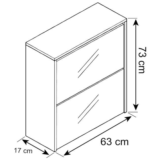 Schuhschrank „Stido L“ – 73×63×17 cm – Weiß – A-Ware
