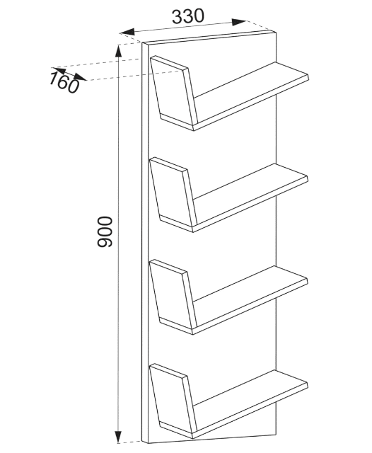 Wandregal „Lansi“ – 90×33×16 cm – Weiß – A-Ware
