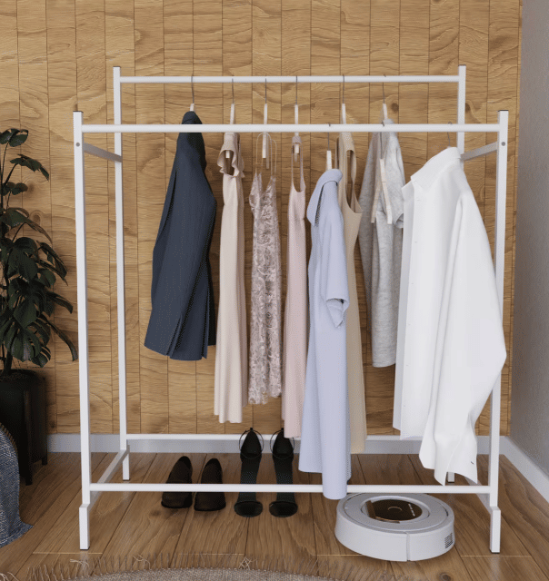 Kleiderständer – Weiß & Schwarz – 136×103×52 cm – A-Ware