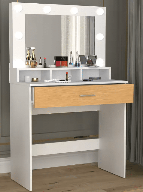 Schminktisch – Honig-Eiche & Anthrazit – 133×80×40 cm – A-Ware