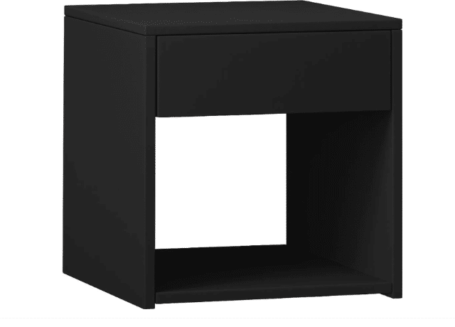 VCM Nachttisch mit Schublade – Schwarz – 40×35×35 cm – A-Ware