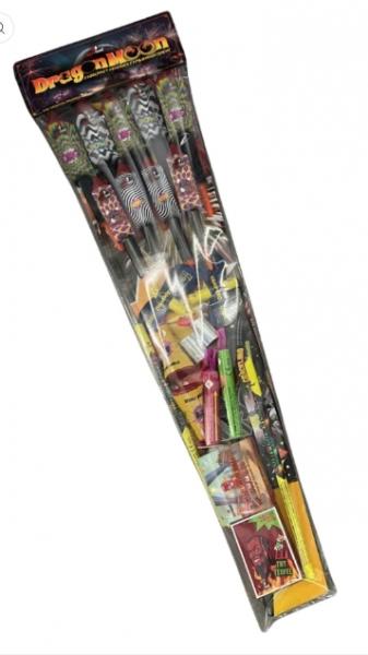 Dragon Moon großes, 22-tlg, Familiensortiment Raketen Feuerwerk