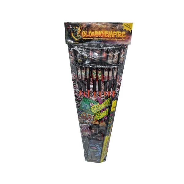 Glowing Empire, 34-tlg. Familiensortiment Raketen Feuerwerk