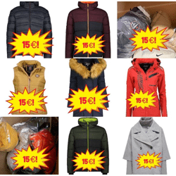 Ab 15 € – Winterjacken Mix (Kategorie A/B/C), Marken wie Canadian Peak & Geographical Norway, Damen/Herren/Kinder, sofort lieferbar aus Deut