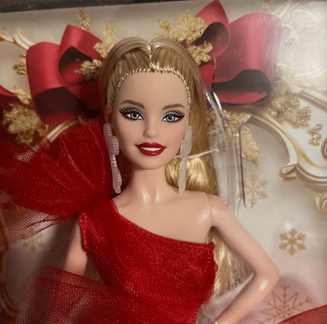 Barbie Holiday Signature Doll Blonde – Mattel Sammlerpuppe mit Festtagskleid – A-Ware