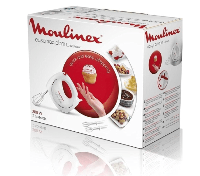 Moulinex Handmixer HM2501B1 – 5 Geschwindigkeiten – 200 W – Edelstahlquirle – A-Ware