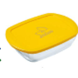 Pyrex Rechteckige Glasform 23×15 cm – 1,2 L mit Kunststoffdeckel – Ofen- & Gefriergeeignet – A-Ware