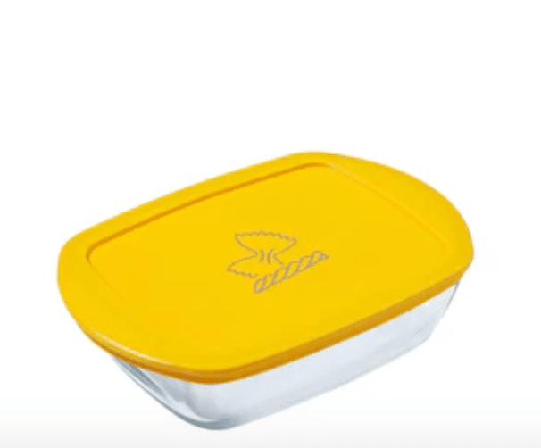 Pyrex Rechteckige Glasform 23×15 cm – 1,2 L mit Kunststoffdeckel – Ofen- & Gefriergeeignet – A-Ware