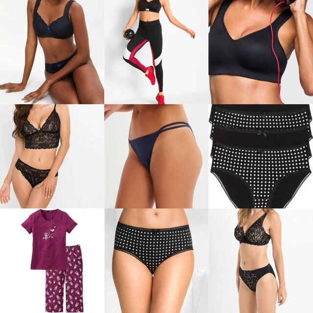 Ab 1,50 € – Mix Damenunterwäsche, Kategorie A, BHs, Tops, Slips, Strings, Shorts, Pyjamas und Bademode, Größen XS–XXXL, sofort lieferbar