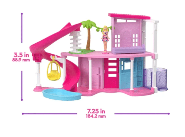 Barbie Mini BarbieLand House CDU 4 – Pink Slide & Egg Chair – Mattel – A-Ware