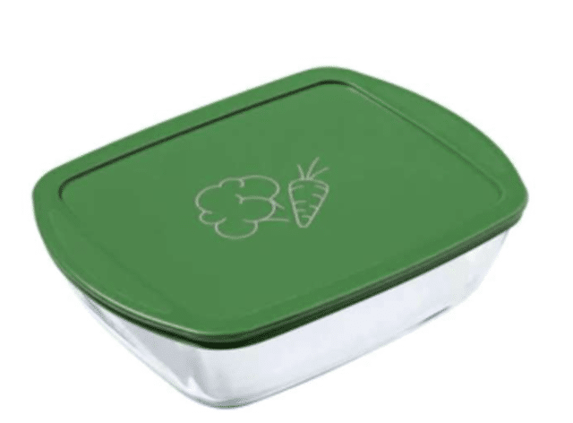 Pyrex Rechteckige Auflaufform mit Plastikdeckel 28×20 cm – 2,5 L – A-Ware
