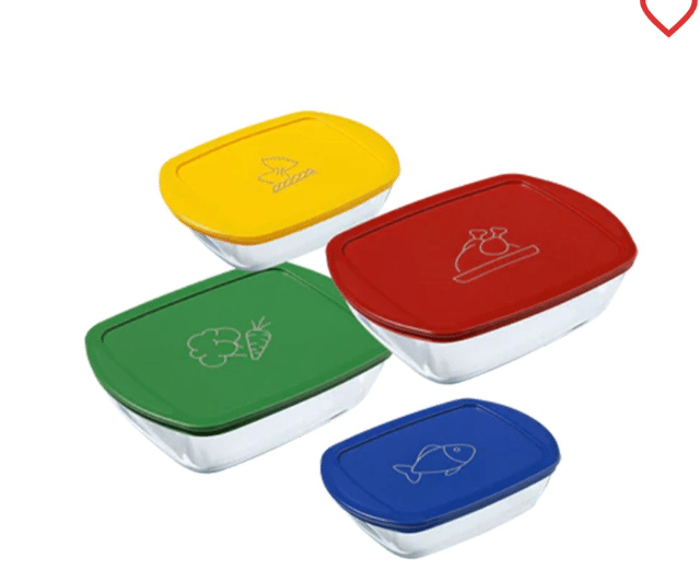 Pyrex Rechteckige Auflaufform mit Plastikdeckel 28×20 cm – 2,5 L – A-Ware