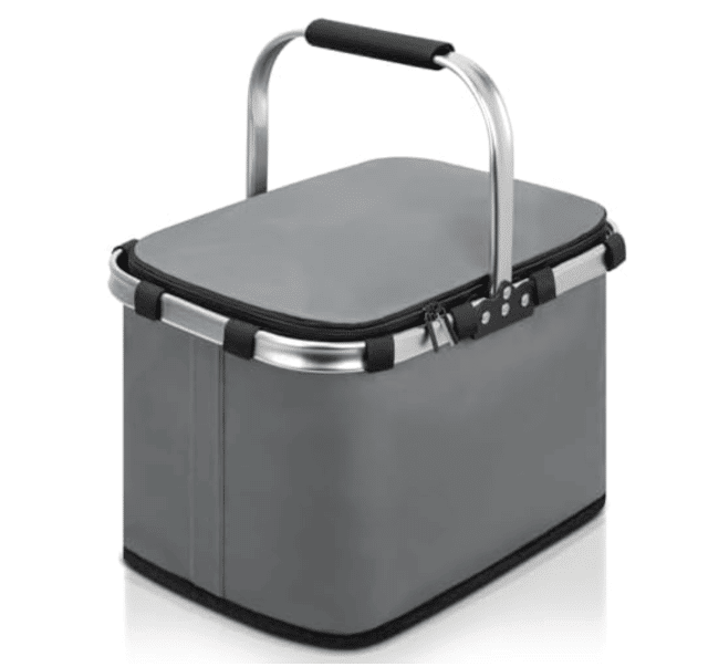 Faltbarer Einkaufskorb 35L – Mit Deckel, Griff & Innentasche – Robust & Praktisch – A-Ware