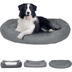 Hundebett, quadratisch – Stoff grau – verschiedene Größen
