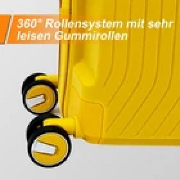 Suitcase set polypropylene (yellow) - Small / Medium / Large