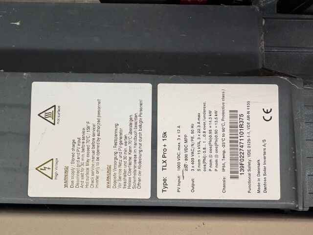 Danfoss TLX 15KW dreiphasige trafolose Stringwechselrichter gebraucht