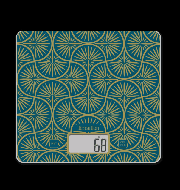 Terraillon T1040 Art Deco Gold – Digitale Küchenwaage 5kg – Glas/Gold – A-Ware