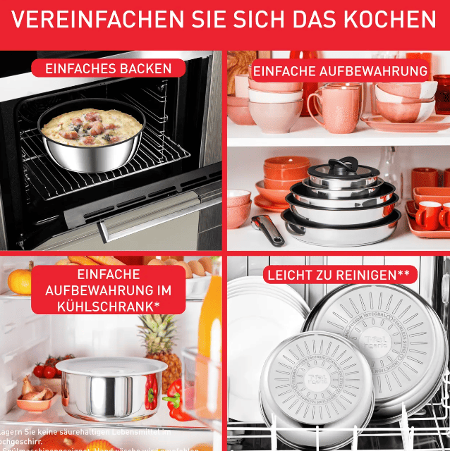 Tefal Ingenio Black Performance – 28 cm Induction Bratpfanne – Antihaft, stapelbar, langlebige Beschichtung – A-Ware