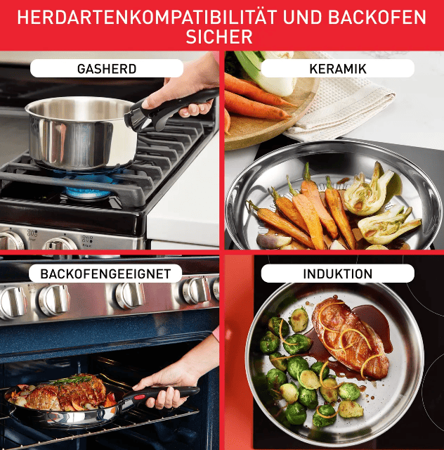 Tefal Ingenio Black Performance – 28 cm Induction Bratpfanne – Antihaft, stapelbar, langlebige Beschichtung – A-Ware