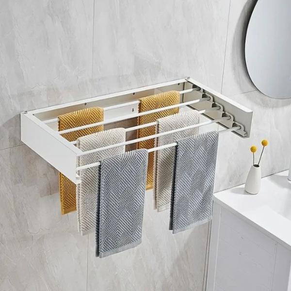 Zusammenklappbarer Wäscheständer DryPRO™ für die Wandmontage (schwarz)