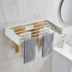 Zusammenklappbarer Wäscheständer DryPRO™ für die Wandmontage (schwarz)