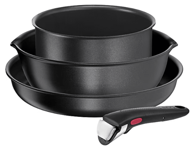 Tefal Ingenio 4-teilig Set – Wok 28 cm + 20 cm + 16 cm Kasserolle + Griff – Induktion – A-Ware