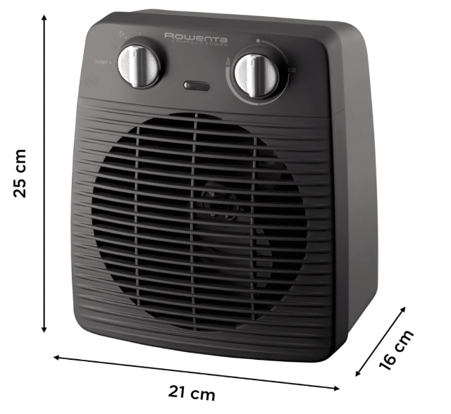 Rowenta SO2210F0 Classic Fan Heater – 2000 W – 2 Heizstufen – Kompakter Keramikheizer – A-Ware