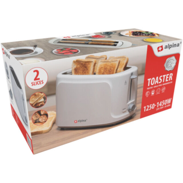 ALPINA Toaster 1250 bis 1450 W 7-Stufen Weiß