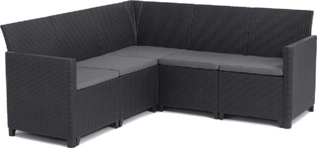 Keter Gartenmöbel Set Claire Tisch + Sofa, Grau (17211549)