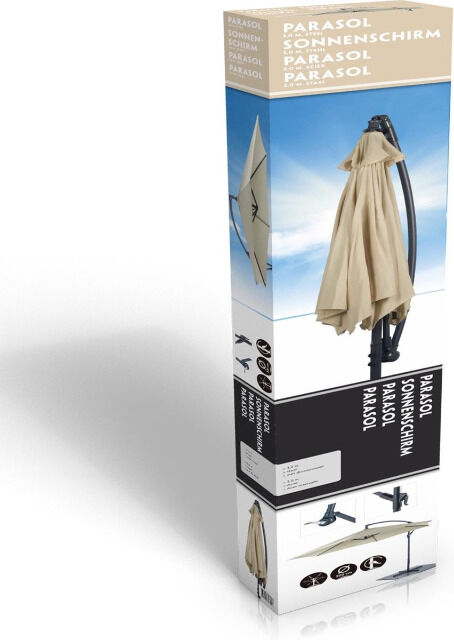 Lifetime Garden Sonnenschirm mit Ständer, Rechteckig, Neigbar, für Balkon & Terrasse