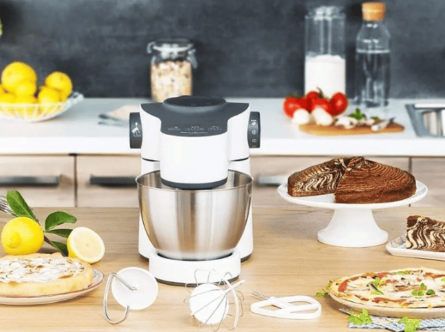 Moulinex QA310110 Wizzo Blanc – Küchenmaschine – 4 L Edelstahlschüssel – 700 W – Teig, Creme & Mix – A-Ware