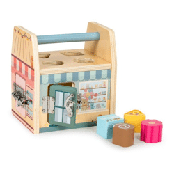 Wooden Activity Cube House with Locks