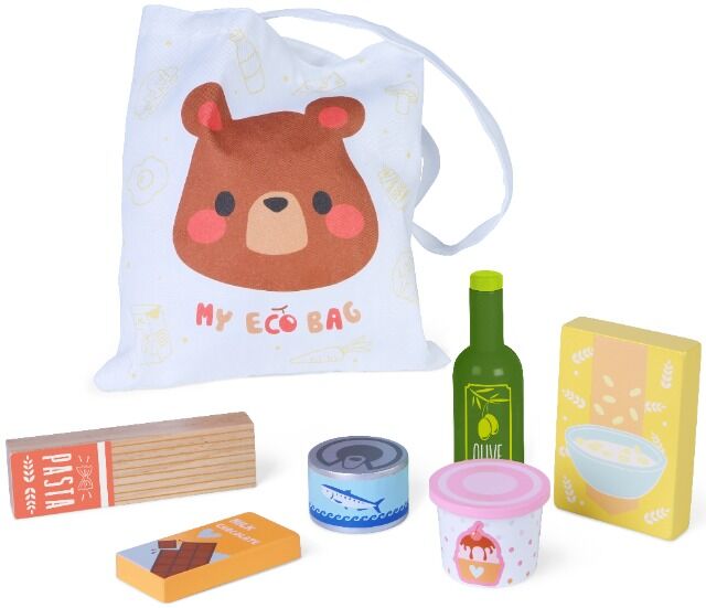 Wooden Play Food with Bag 
