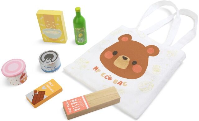 Wooden Play Food with Bag 