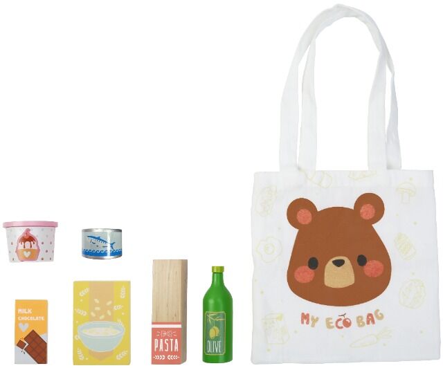 Wooden Play Food with Bag 