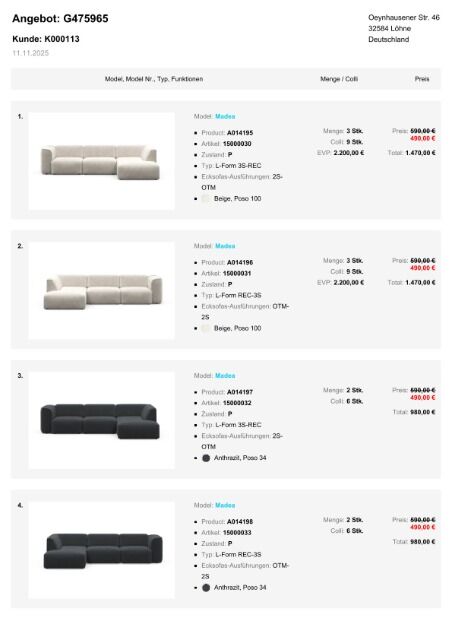 P1 - Nov25 Möbel Paket Sparpreis Sofa Ecksofa Wohnlandschaft Madea