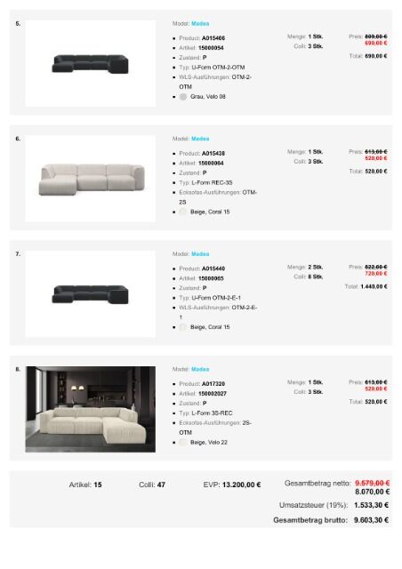 P1 - Nov25 Möbel Paket Sparpreis Sofa Ecksofa Wohnlandschaft Madea