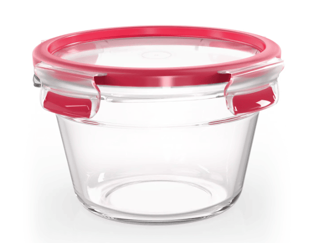 Tefal Glasdose Rund 0,9 L – Rote Silikondichtung – Luftdicht & Spülmaschinenfest – A-Ware