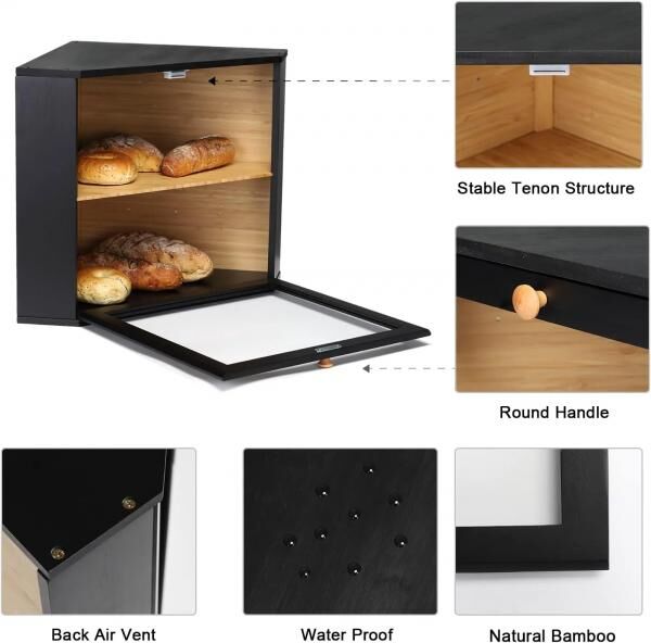 CornerPantry™ doppelte Schichten Ecke Brotkasten | Brot Aufbewahrungsbox