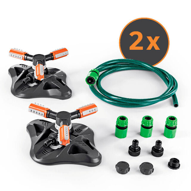 EASYmaxx Gartensprinkler rotierend 2er Set / Zur gleichmäßigen Bewässerung