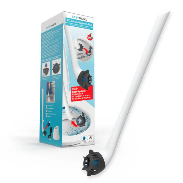 EASYmaxx toilet brush - 2 in 1 click system - white/black 
